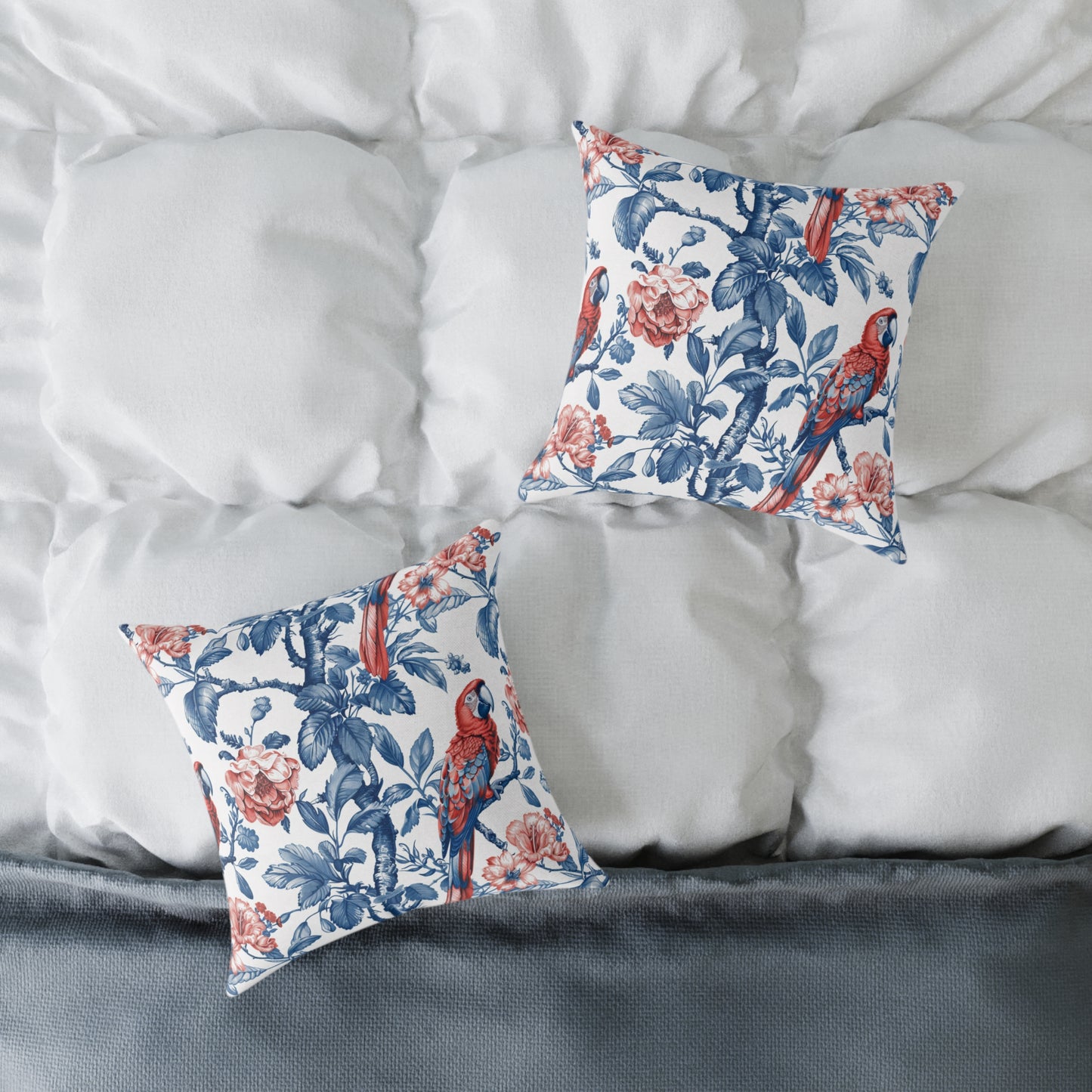Tropical Floral Square Pillow