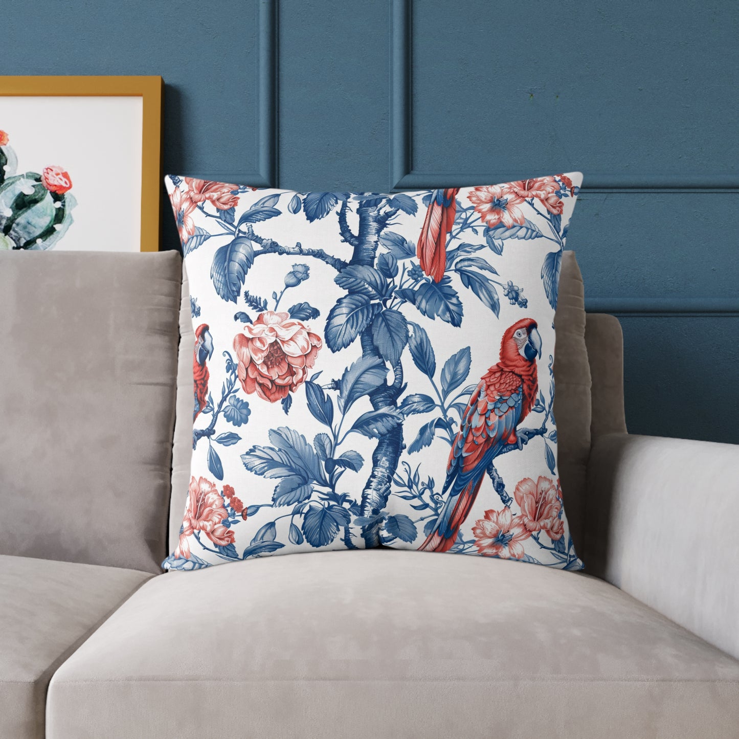 Tropical Floral Square Pillow