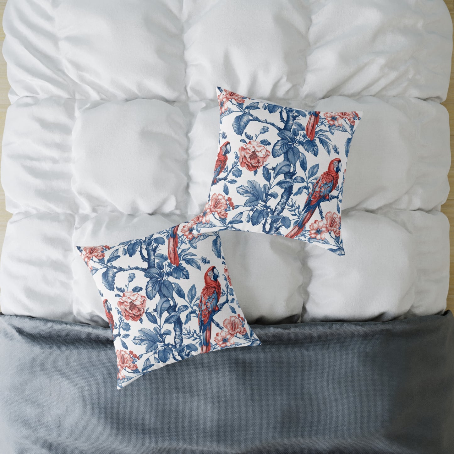 Tropical Floral Square Pillow
