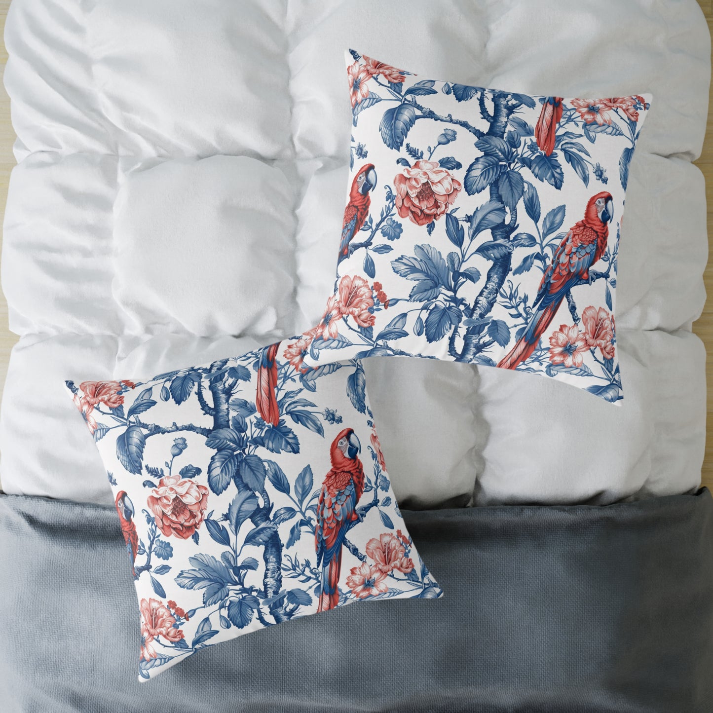 Tropical Floral Square Pillow