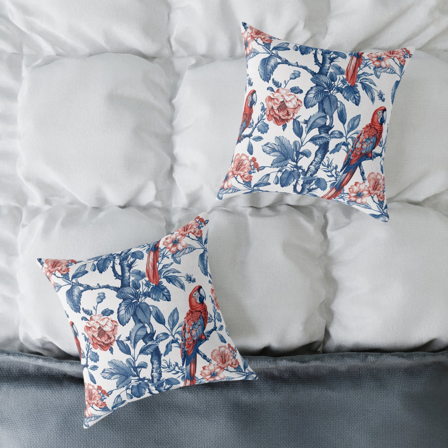 Tropical Floral Square Pillow