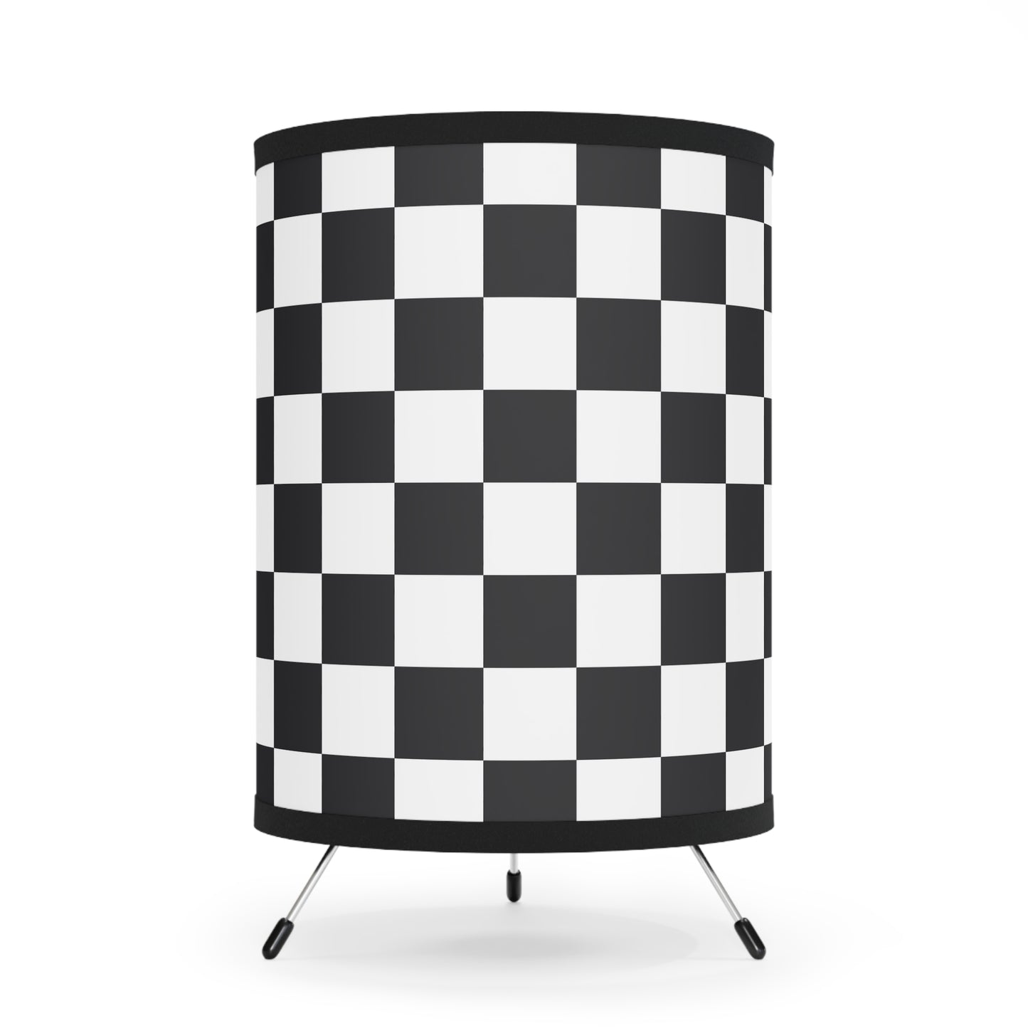 Bold Checkered Tripod Lamp