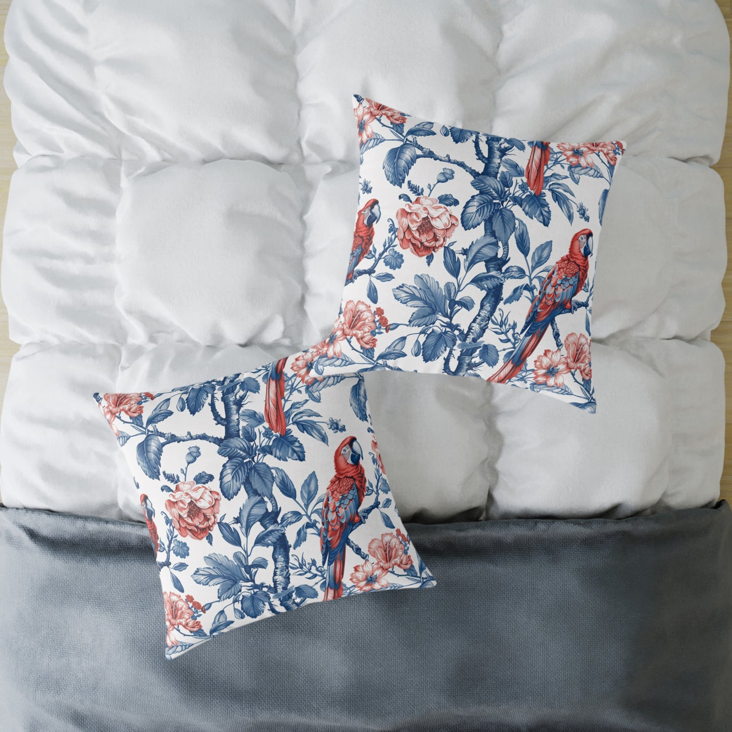Tropical Floral Square Pillow